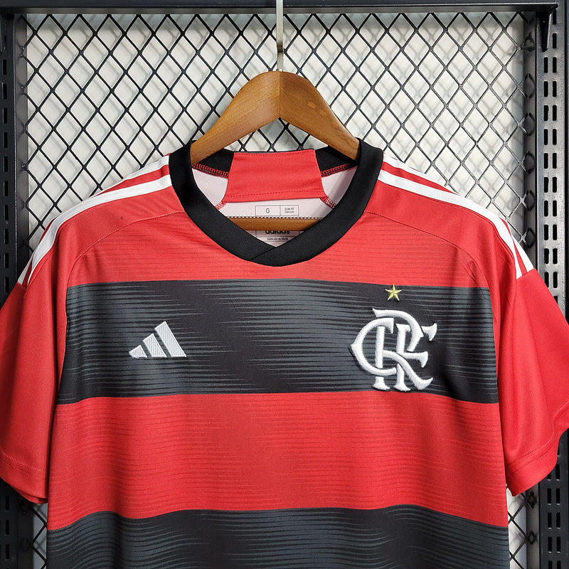 Camisa Flamengo Home 23/24 s/n° Torcedor Masculino - Vermelho/preto